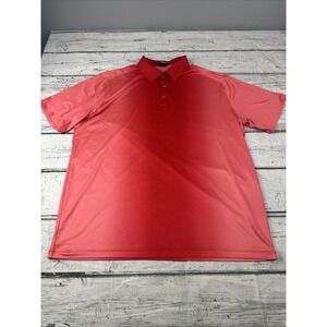 Nike Golf Tiger Woods Collection Polo Red Shirt Dri-Fit Men's XL Snap Flaw